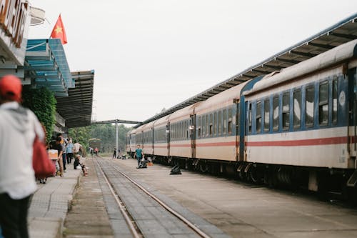 A Passenger Train on the Train Station 