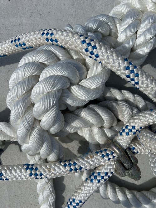 Close-up of Knots on Marine Rope