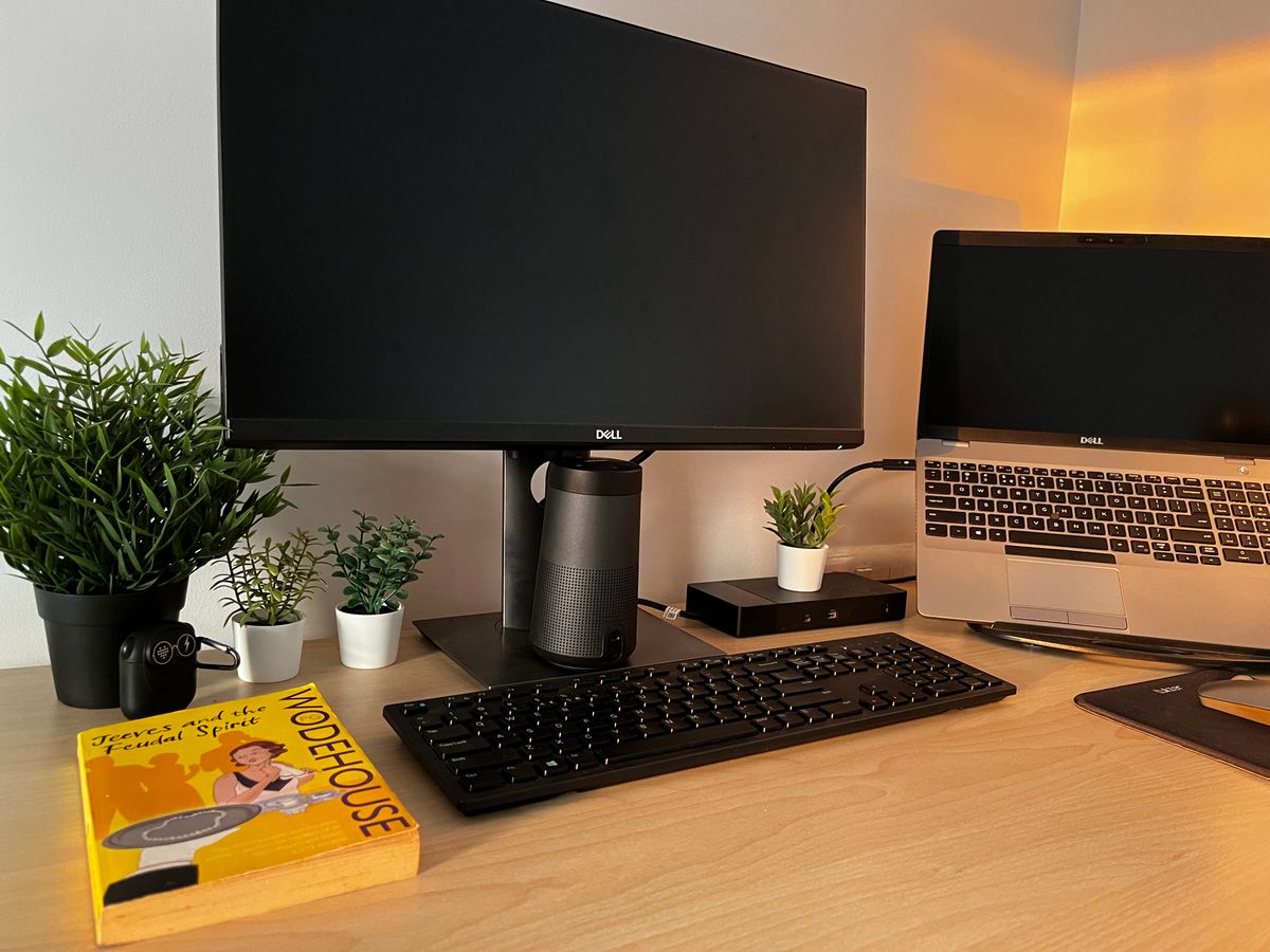 Modern laptop and desktop workspace for building digital assets