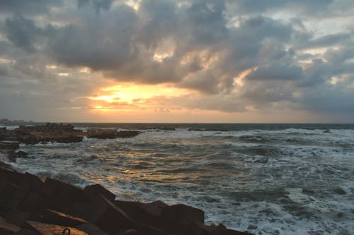 Pôr Do Sol Na Praia