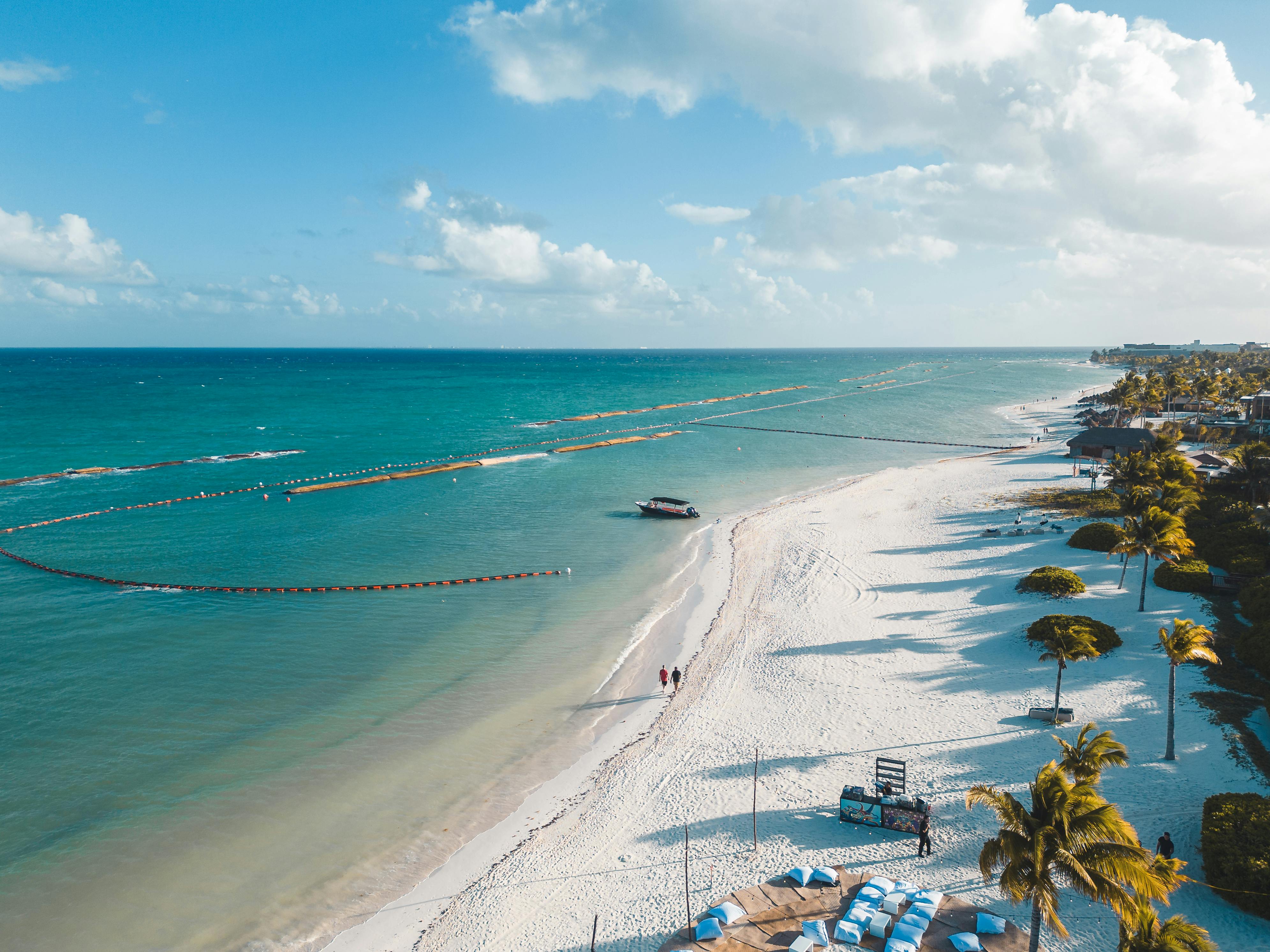 high angle view of a tropical beach