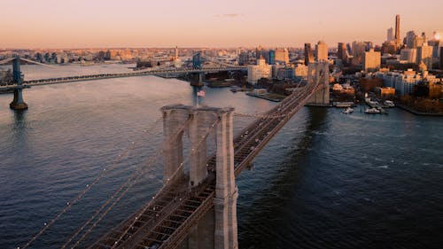Бесплатное стоковое фото с бруклинский мост, высокий угол обзора, город