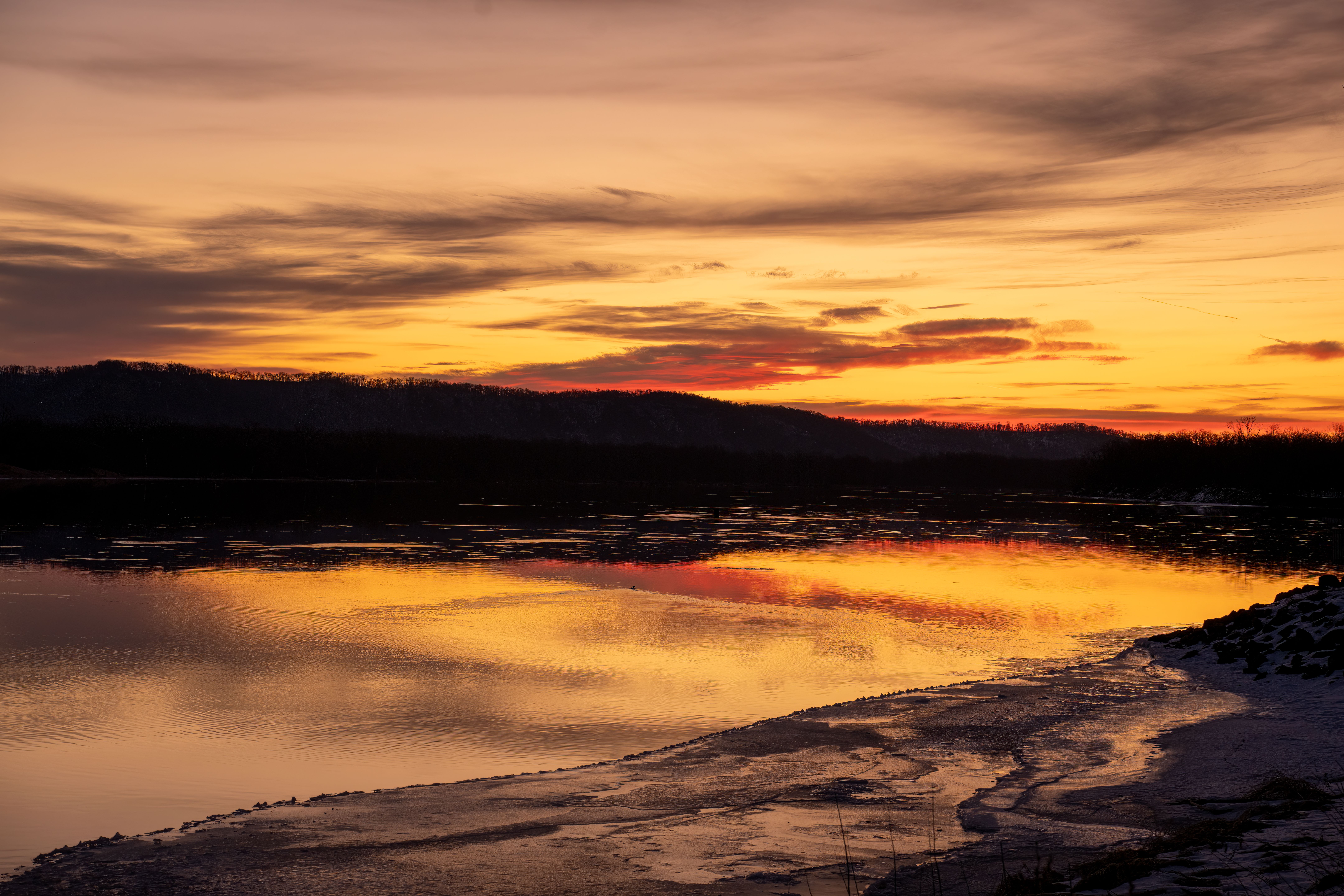Dramatic Sunset Sky Reflecting in the Lake · Free Stock Photo