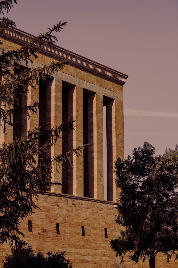 Stone Historical Building Against Pink Sky