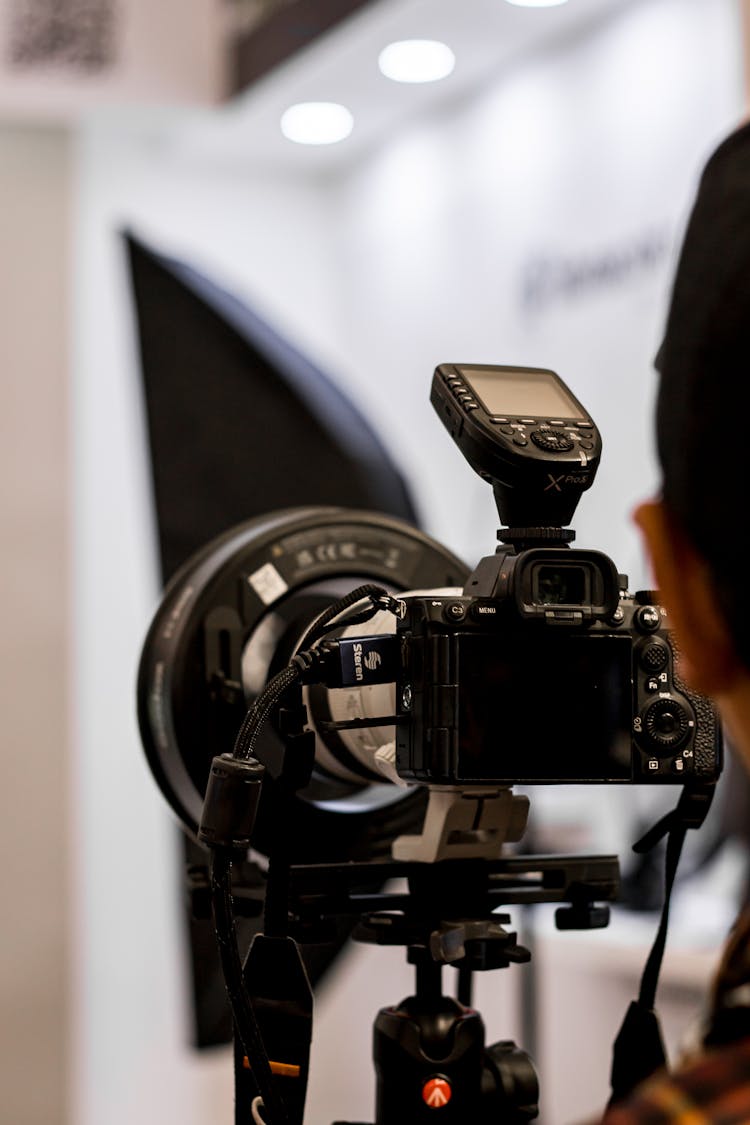 Close-up Of Professional Camera In Studio