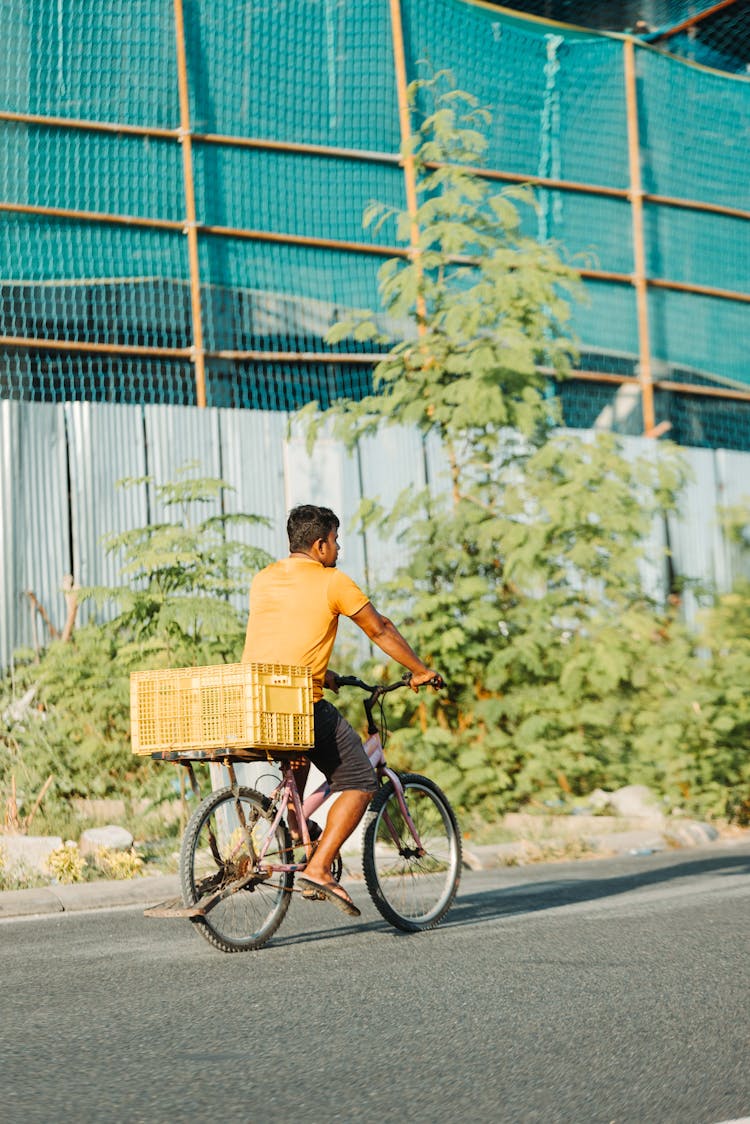 Cyclist Transporting Crate