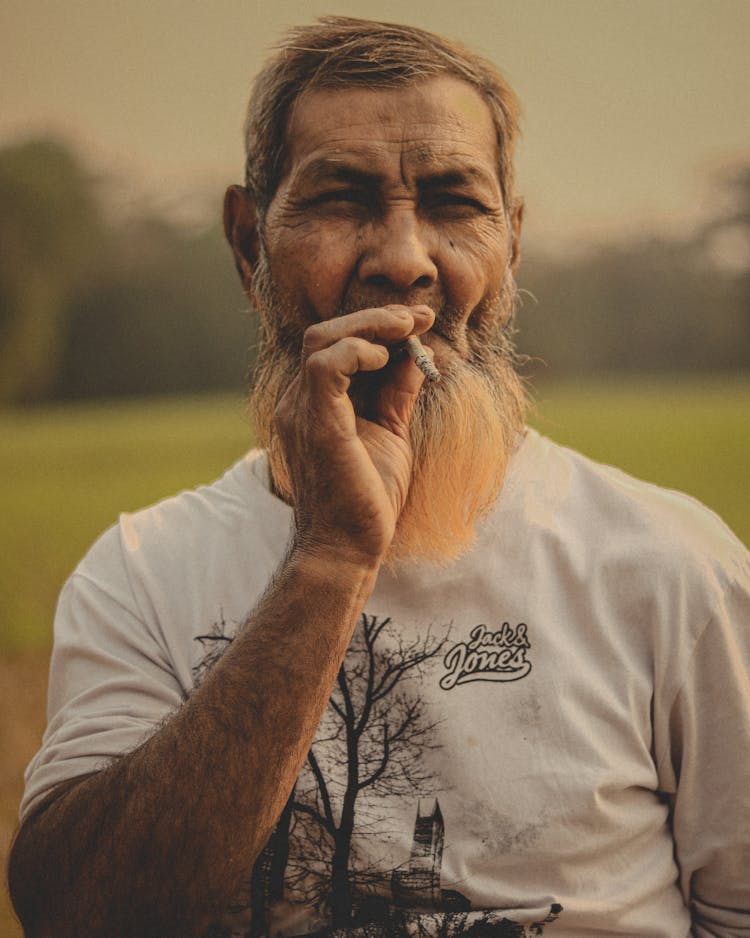 Man With Beard Smoking