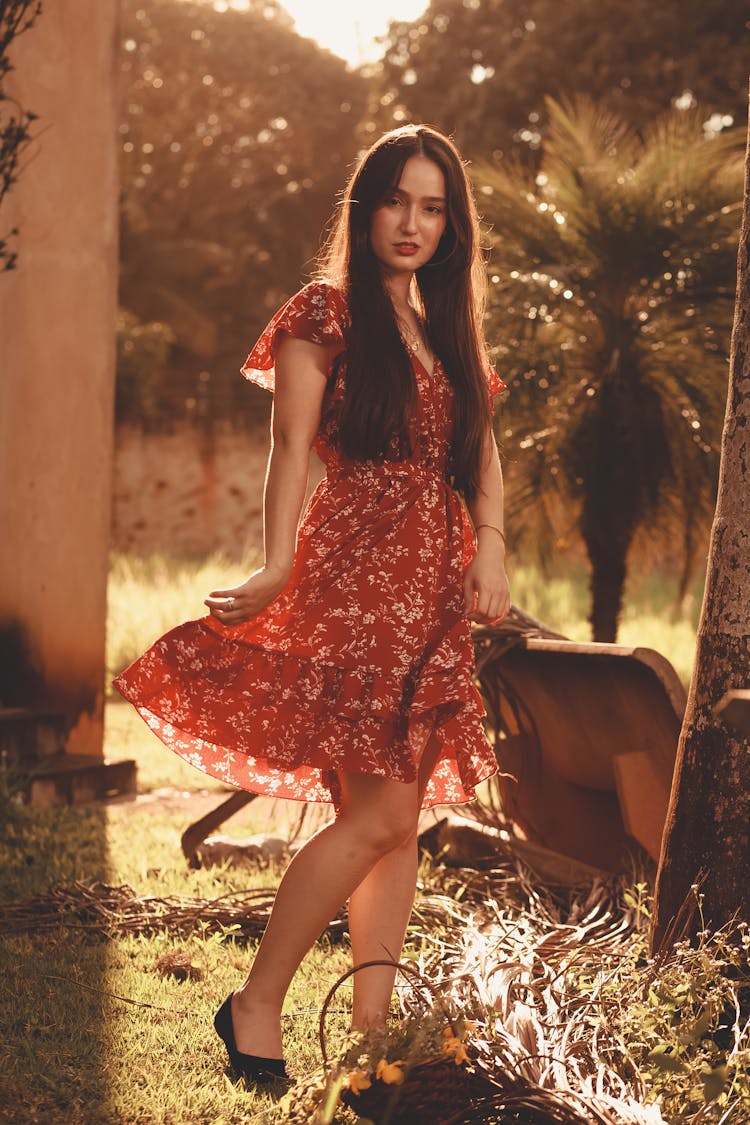 Portrait Of Pensive Woman On Summer Day