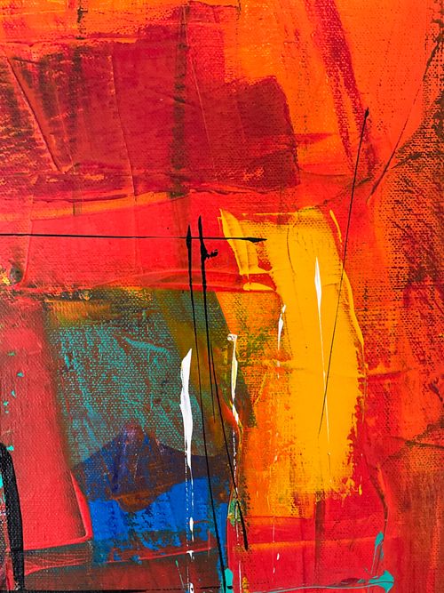Free Dynamic abstract artwork featuring vivid reds, blues, and yellows. Stock Photo