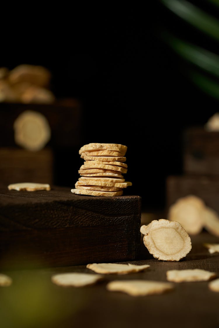 A Pile Of Sliced Ginger 