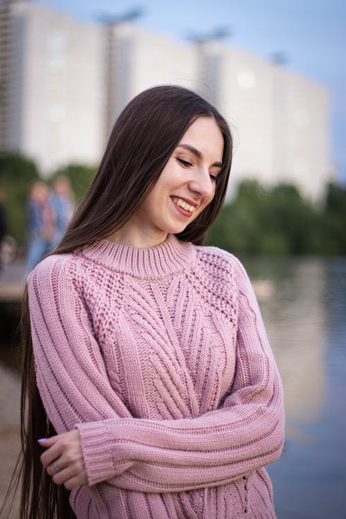 Smiling Young Woman Posing Outdoors