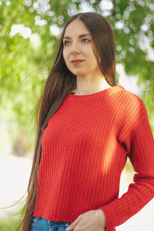 Young Woman Posing in Summer Park