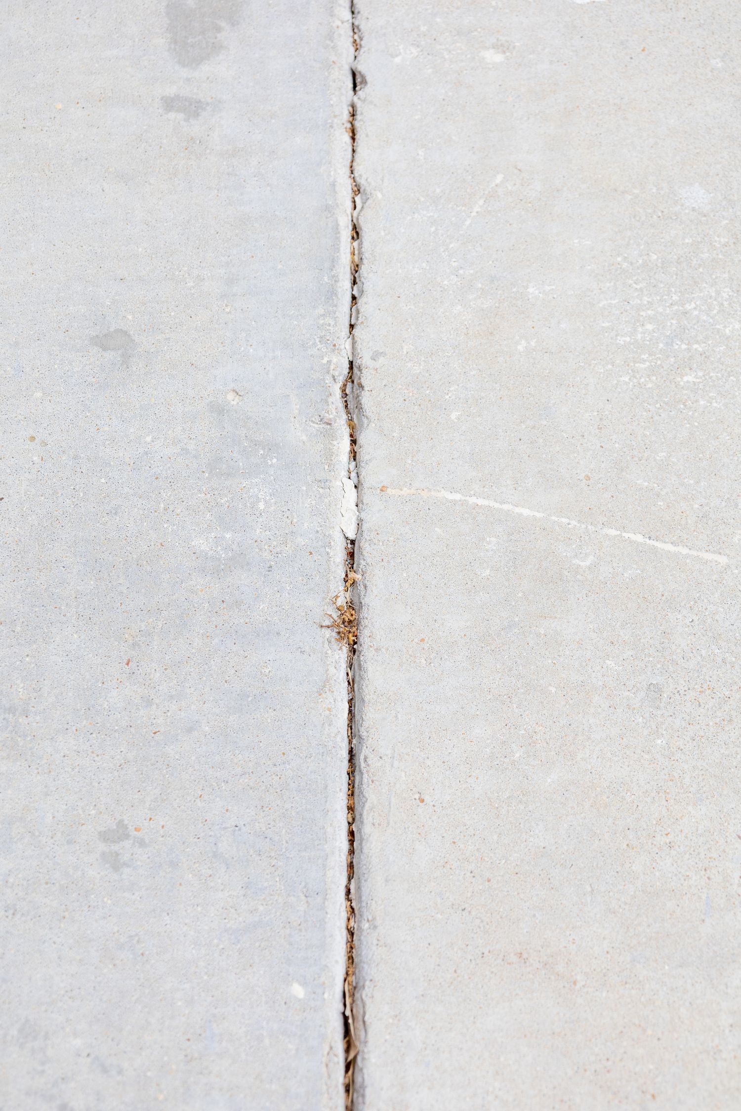 Cracked concrete sidewalk creating a walking hazard