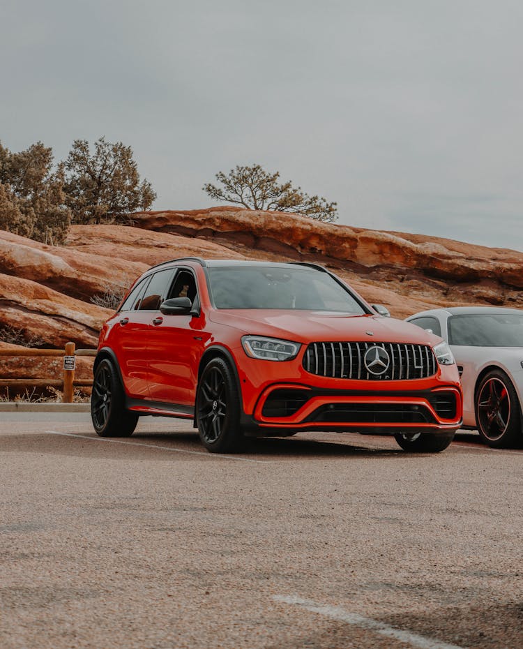 Red Mercedes AMG GLC63