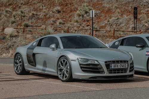 An Audi R8 on a Parking Lot at Red Rocks, Colorado, USA