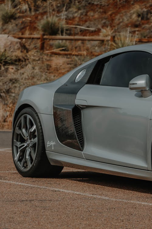 An Audi R8 on a Parking Lot at Red Rocks, Colorado, USA