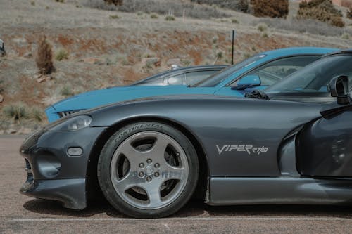 A Dodge Viper on a Parking Lot at Red Rocks, Colorado, USA