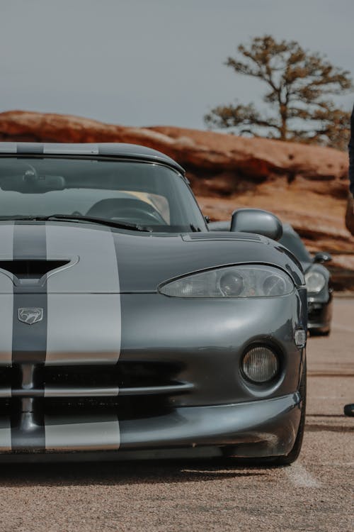 A Dodge Viper on a Parking Lot at Red Rocks, Colorado, USA