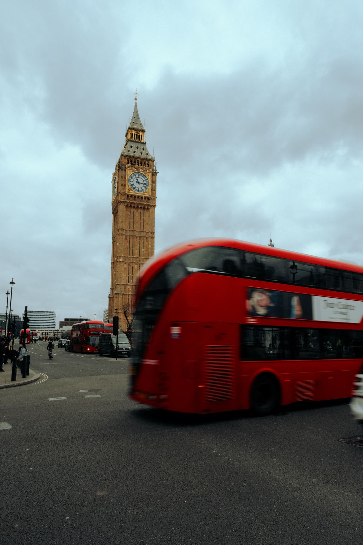 Big Ben and a red double-decker bus in central London