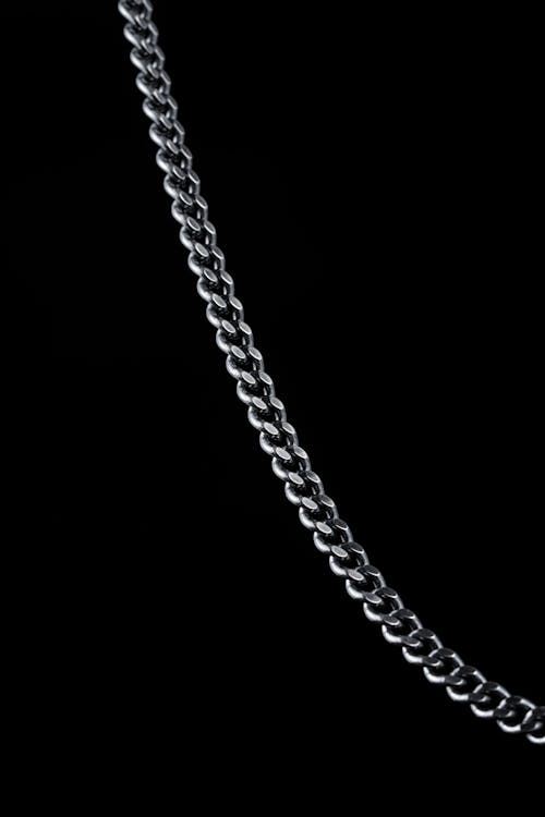 Close-up of a Silver Cuban Link Chain