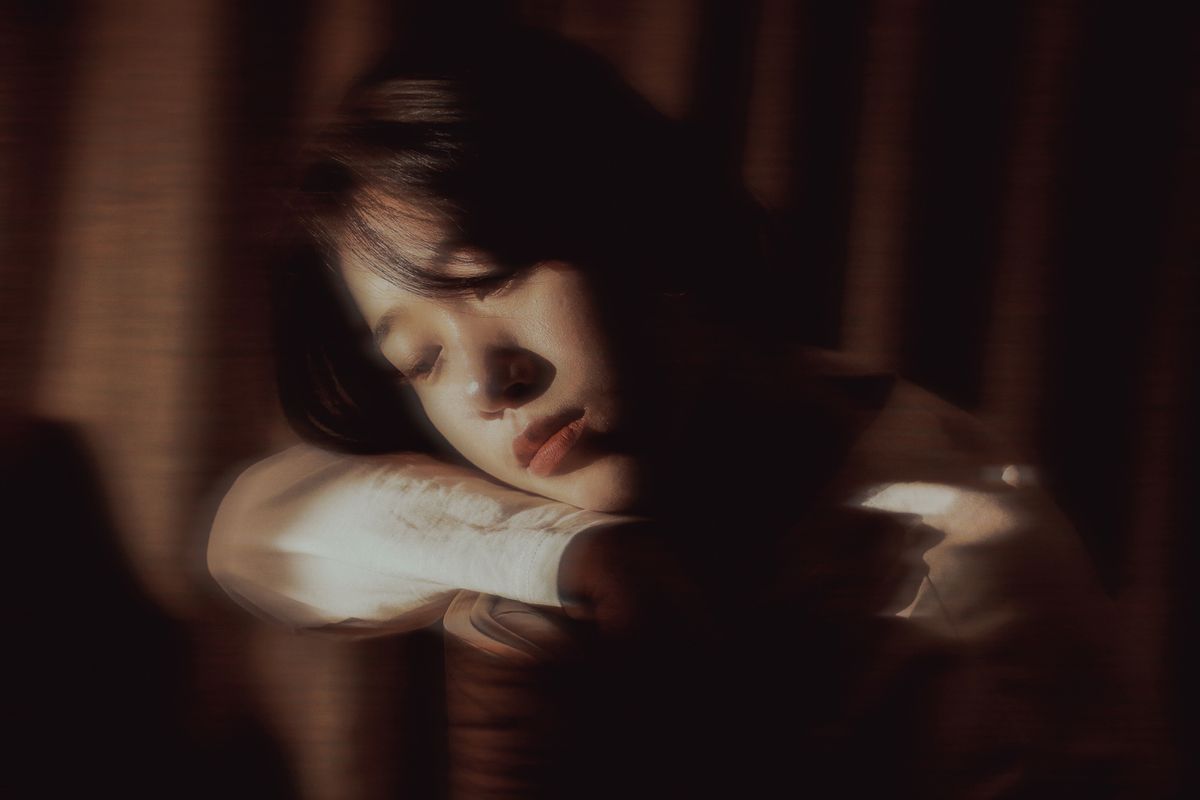 Blurred Woman Face in Darkness · Free Stock Photo
