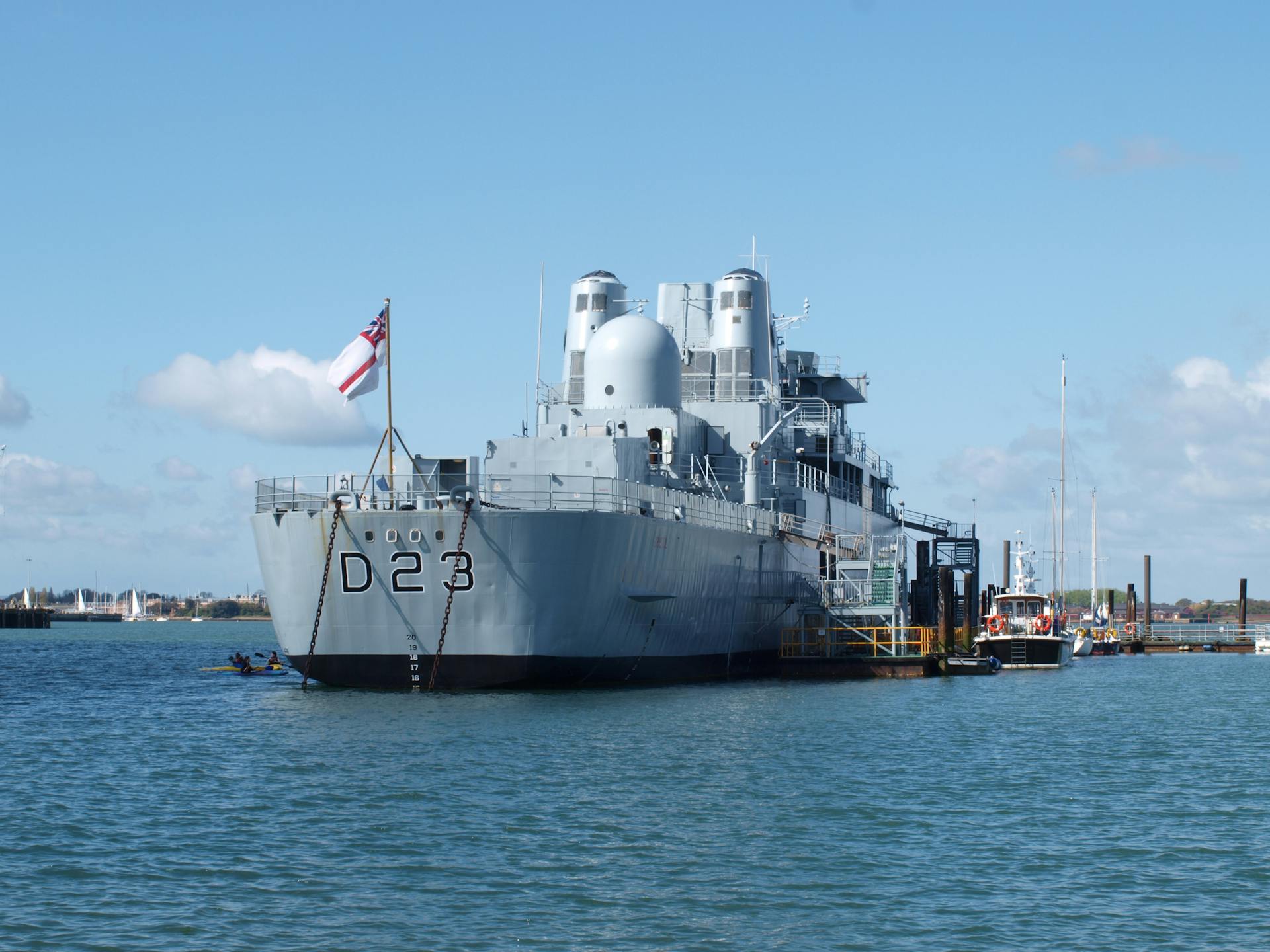 A Warship on Sea