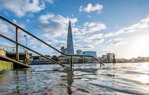 View of the Shard Building in London from the Perspective of the River Thames