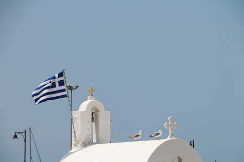 Foto d'estoc gratuïta de bandera, bandera grega, blau i blanc