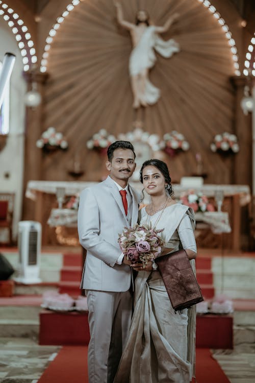 Newlyweds on Wedding Ceremony in Church