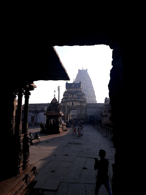 virupaksha寺院, インド, シルエットの無料の写真素材