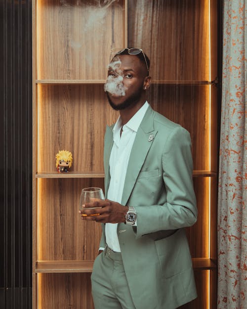 Man in Suit Smoking