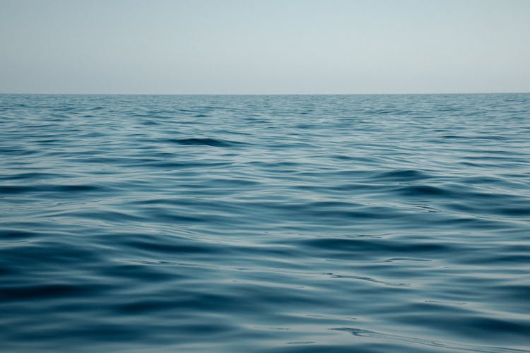 Blue Water On Open Sea