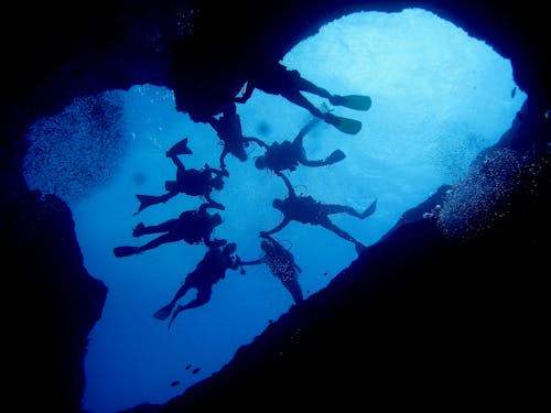 Základová fotografie zdarma na téma guam, modrá díra, potápěči