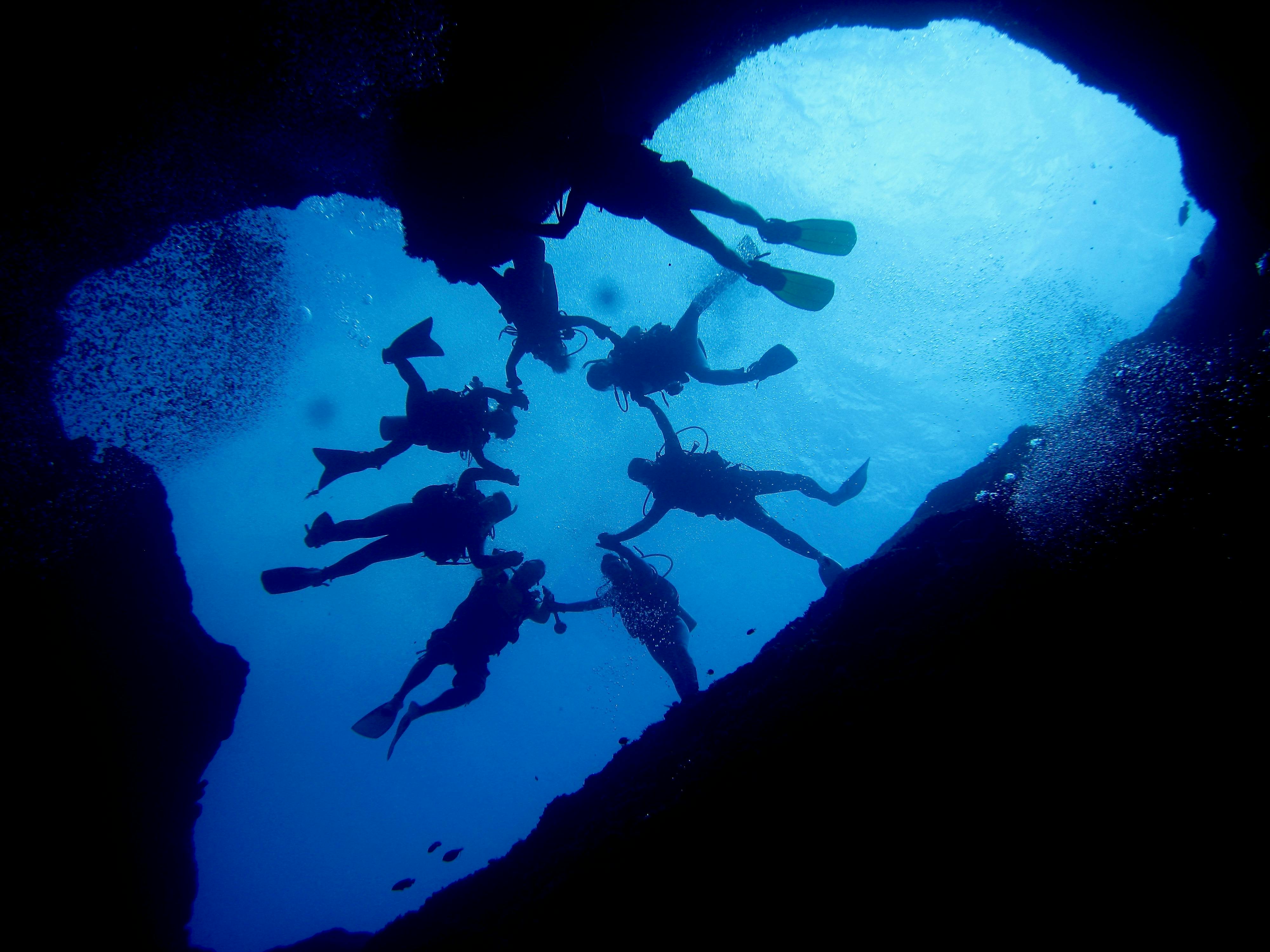 Free stock photo of blue hole, divers, guam