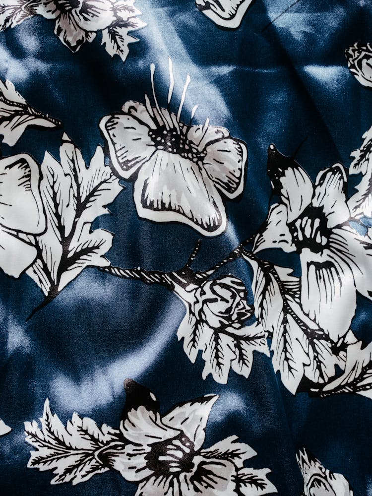 Floral Pattern On Satin