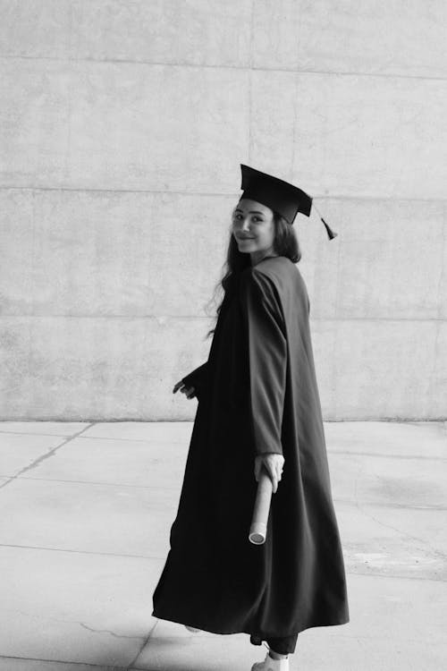Woman in Graduation Gown