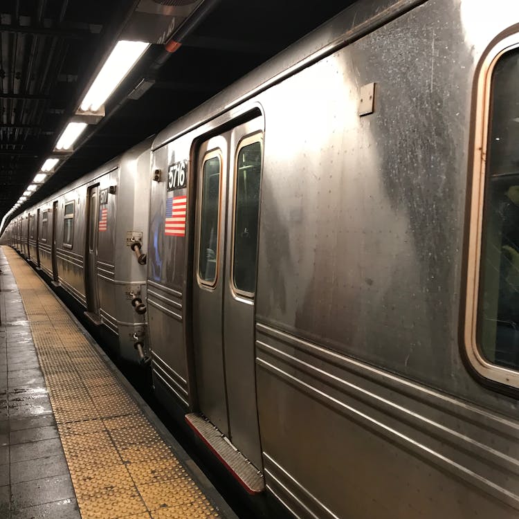 Subway Train Waiting at the Platform