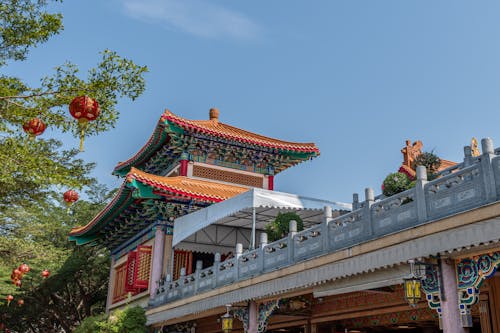 Budist, çatı, çin tapınağı içeren Ücretsiz stok fotoğraf