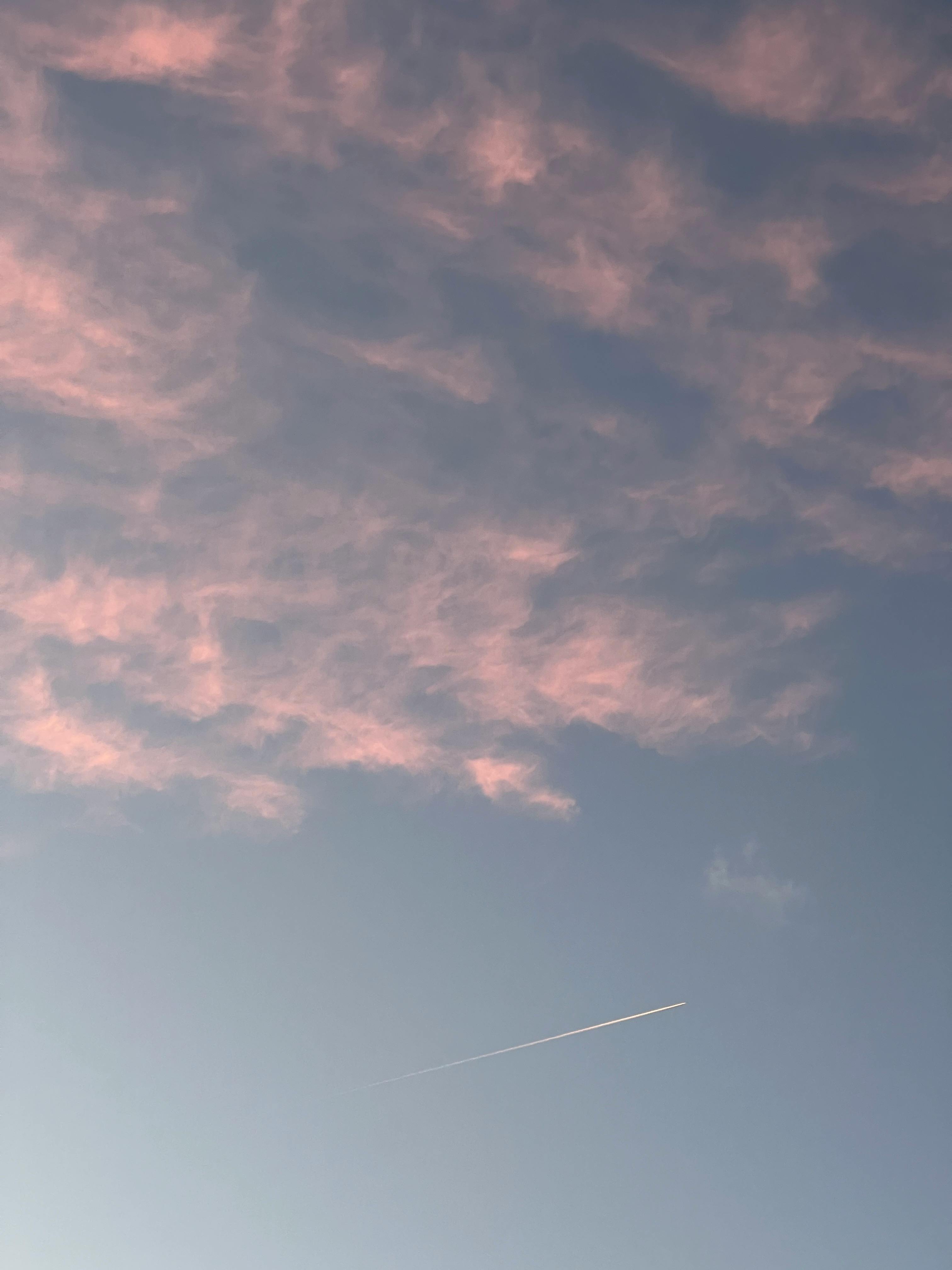 Moon above Pink Clouds in Sky · Free Stock Photo