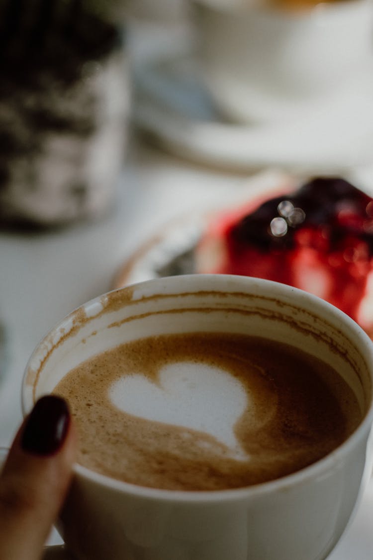 Woman Finger On Coffee Cup