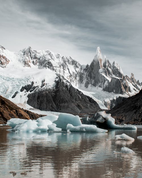 Lake and Mountains in Winter