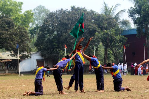 Photos gratuites de cérémonie, drapeau du bangladesh, école