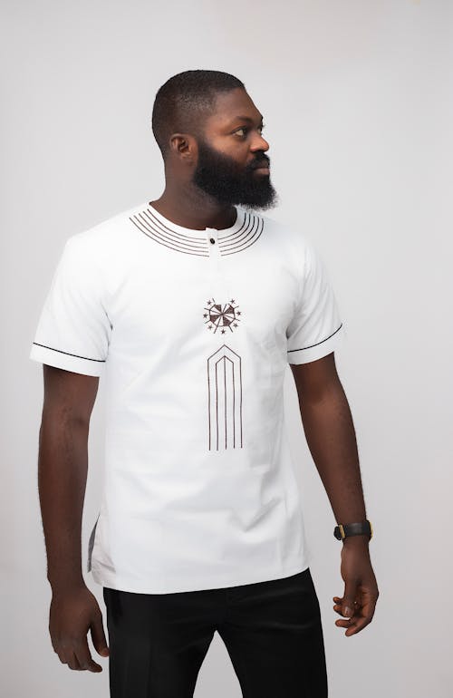 Man Posing in White T-shirt
