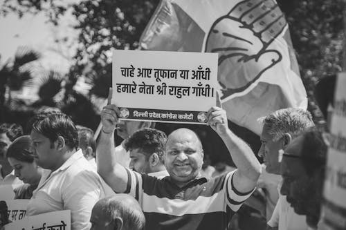 Protesting People in Black and White