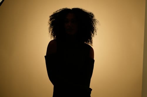 Silhouette of a Woman Posing in Studio 