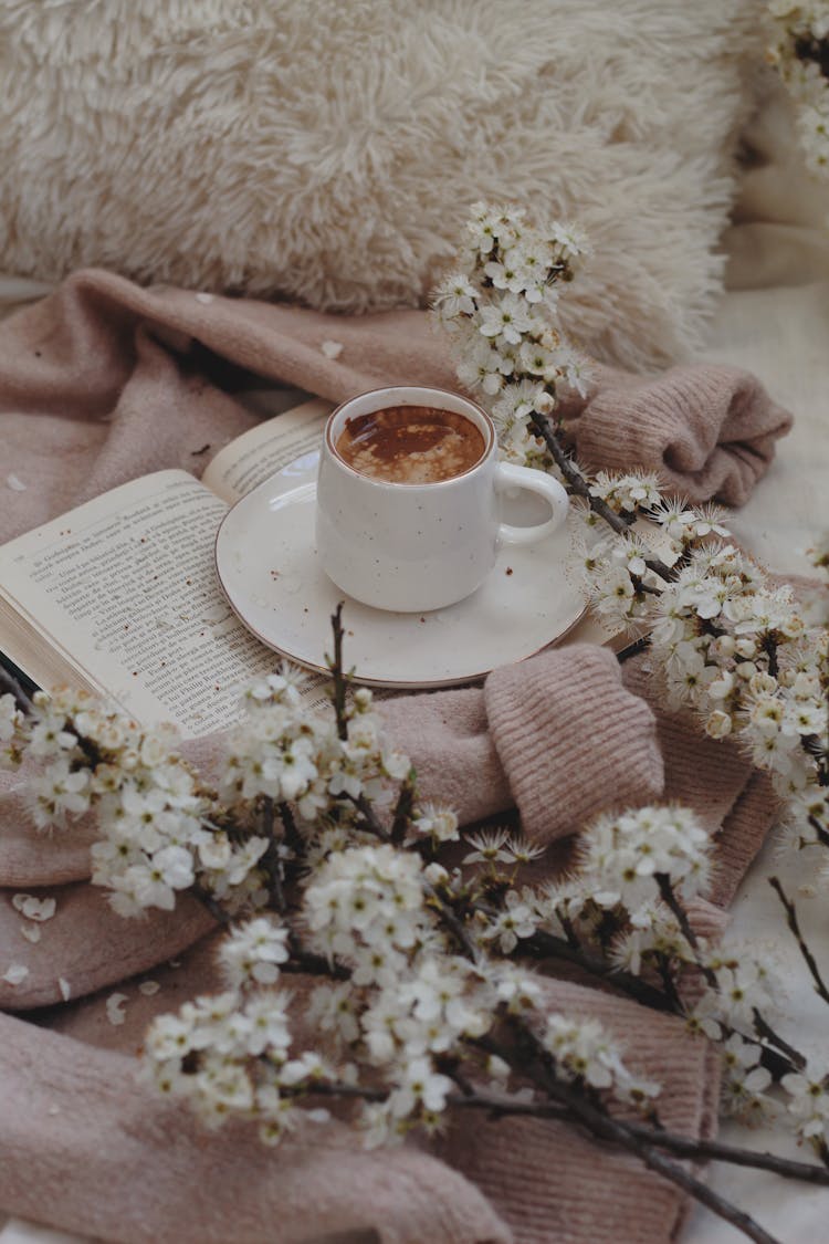 Flowers, Coffee And Book