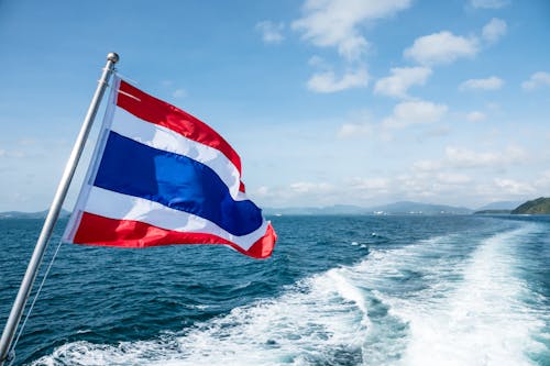 Foto profissional grátis de bandeira da tailândia, envio, esteira navio