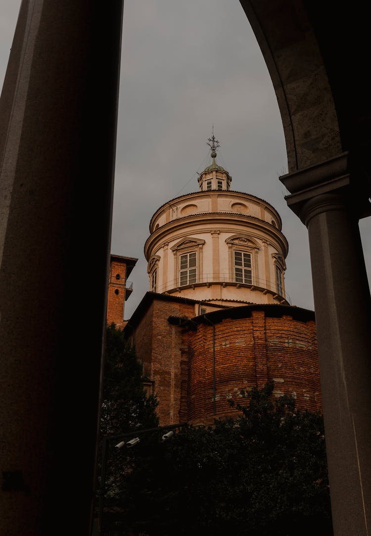 Low Angle Shot Of San Fedele Church In Milan, Italy 