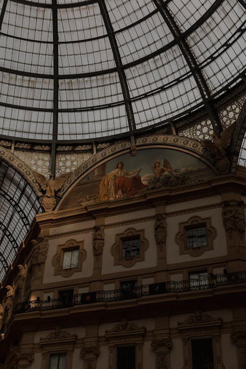 Interior of the Galleria Vittorio Emanuele II in Milan, Italy 