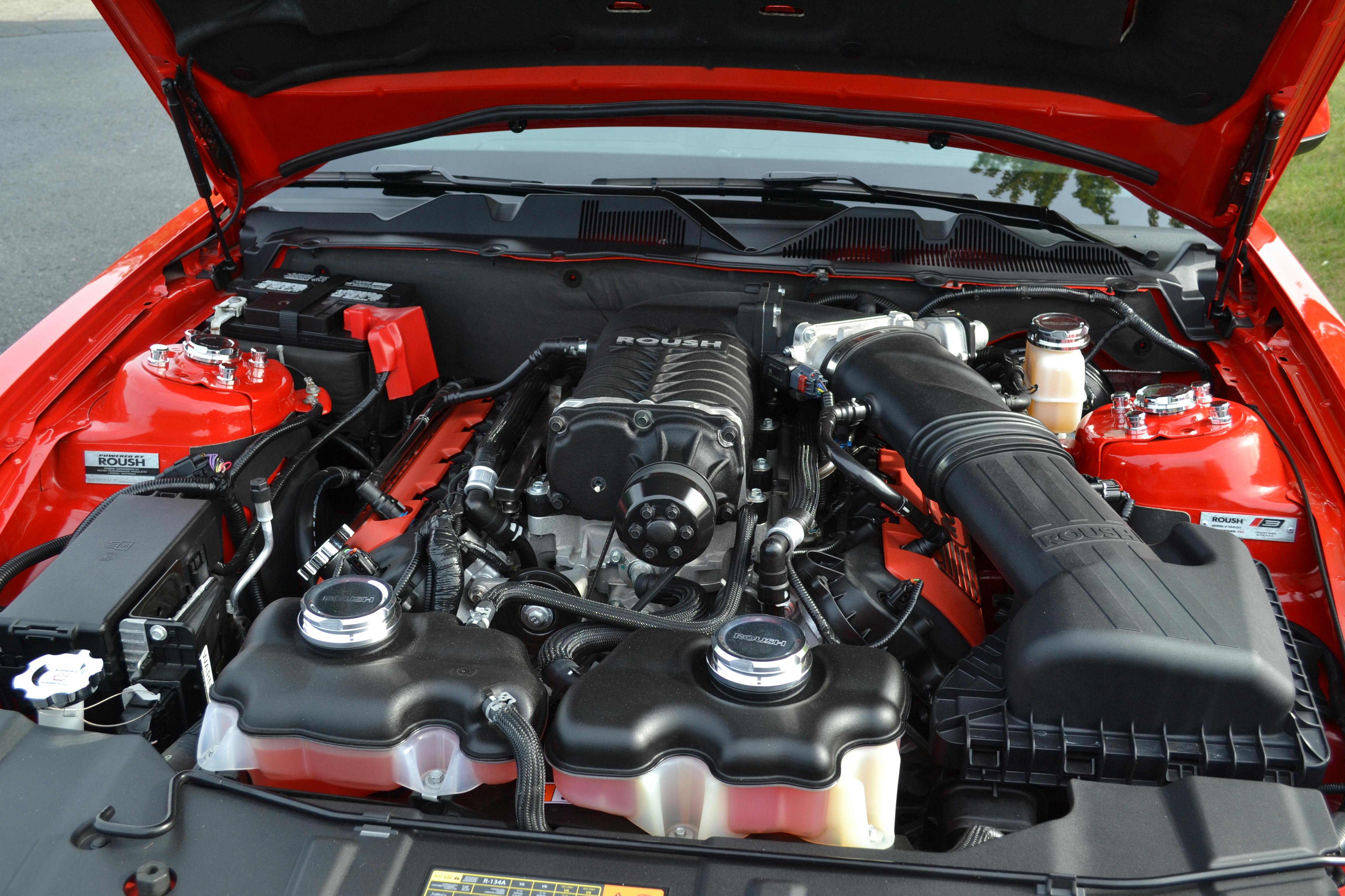 Red Car Engine Bay · Free Stock Photo